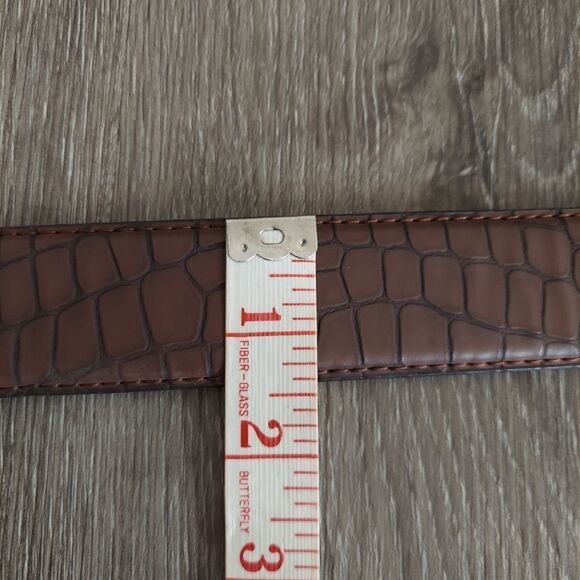 Brown Croc Embossed Genuine Bonded Leather Belt XL 42-44 - Picture 8 of 8